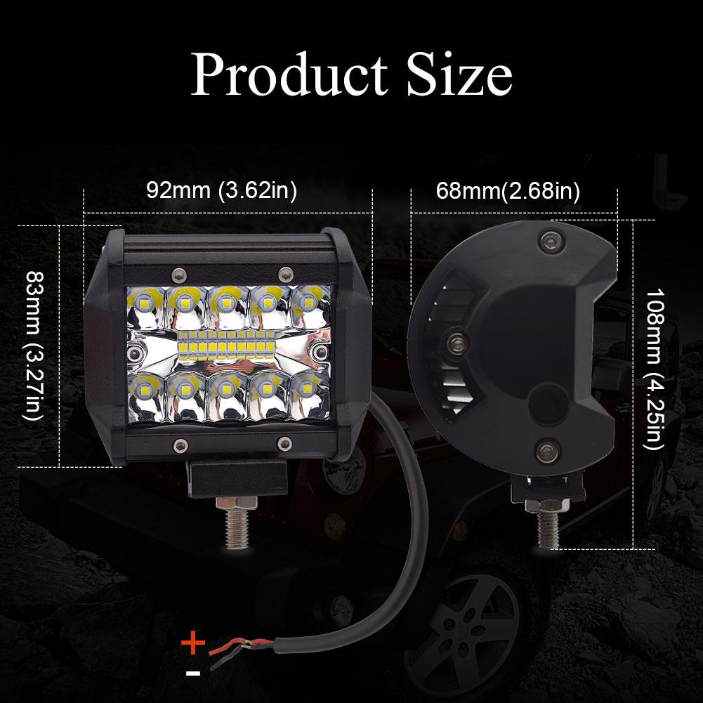งานพรีเมี่ยม [ 1 โคม ] โคมไฟรถยนต์ 60W ไฟท้าย ไฟตัดหมอก สำหรับรถยนต์ ออฟโรด บิ๊กไบค์ ATV รุ่น LED LIGHT BAR Tri-Row 12V-24V เเสงขาว งานพรีเมี่ยม จำนวน 1 ชิ้น