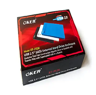 กล่องใส่ ฮาร์ดดิส OKER USB 2.0 SATA BOX EXTERNAL HARD DRIVE รุ่น ST-2526