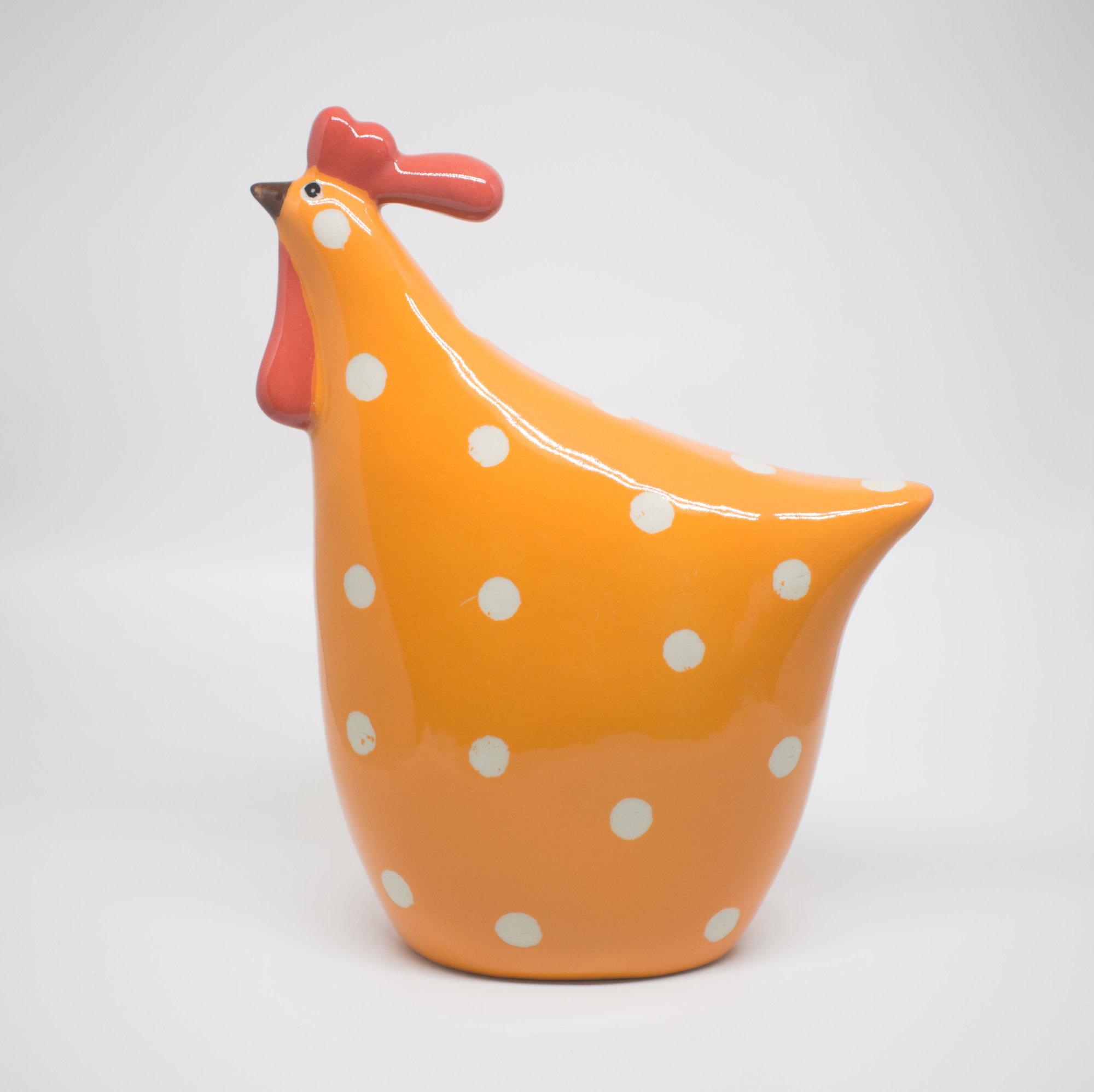 Medium Kai J, Rooster Ceramic Statue, dot pattern, Chicken ราคา 219 บาท*ส่งฟรี