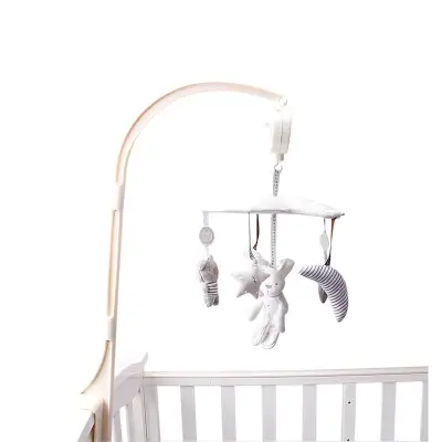 Baby Plush Toys Mobile Bed Bells Pentagram Rabbit & Bear Rotating Music Rattle Music Box Hanging Toys for Crib Strollers Cradles