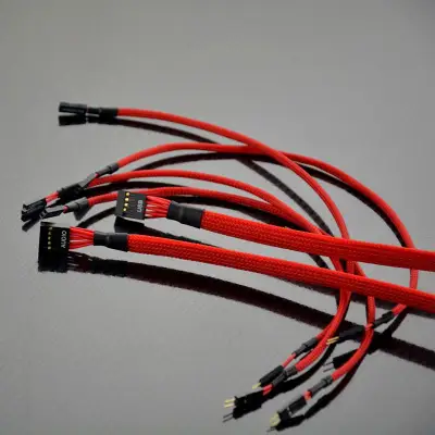 Front Panel Red Sleeved Power Reset HDD LED Extension Cable