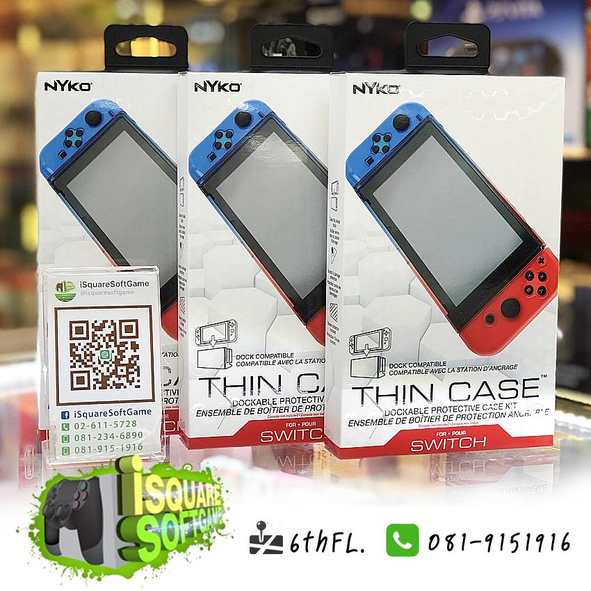 NYKO THIN CASE เคสใส TPU สีนีออน ใส่ด็อกได้ไม่ต้องถอดเคสออก มาพร้อมฟิล์มกระจก (Nintendo Switch) (NSW) (นินเทนโดสวิตช์) (อุปกรณ์ Switch) (NSW Game) by iSquareSoftGame