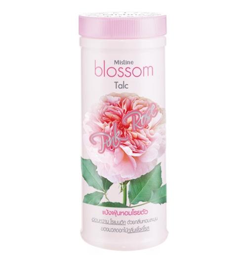 แป้งฝุ่นกรุ่นกลิ่นหอมกุหลาบสีชมพู มิสทีน บลอสซั่ม พิงค์ โรส 100 กรัม / Mistine Blossom Talc Pink Rose 100 g.