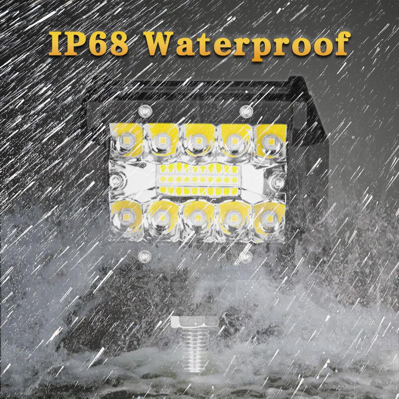 งานพรีเมี่ยม [ 1 โคม ] โคมไฟรถยนต์ 60W ไฟท้าย ไฟตัดหมอก สำหรับรถยนต์ ออฟโรด บิ๊กไบค์ ATV รุ่น LED LIGHT BAR Tri-Row 12V-24V เเสงขาว งานพรีเมี่ยม จำนวน 1 ชิ้น