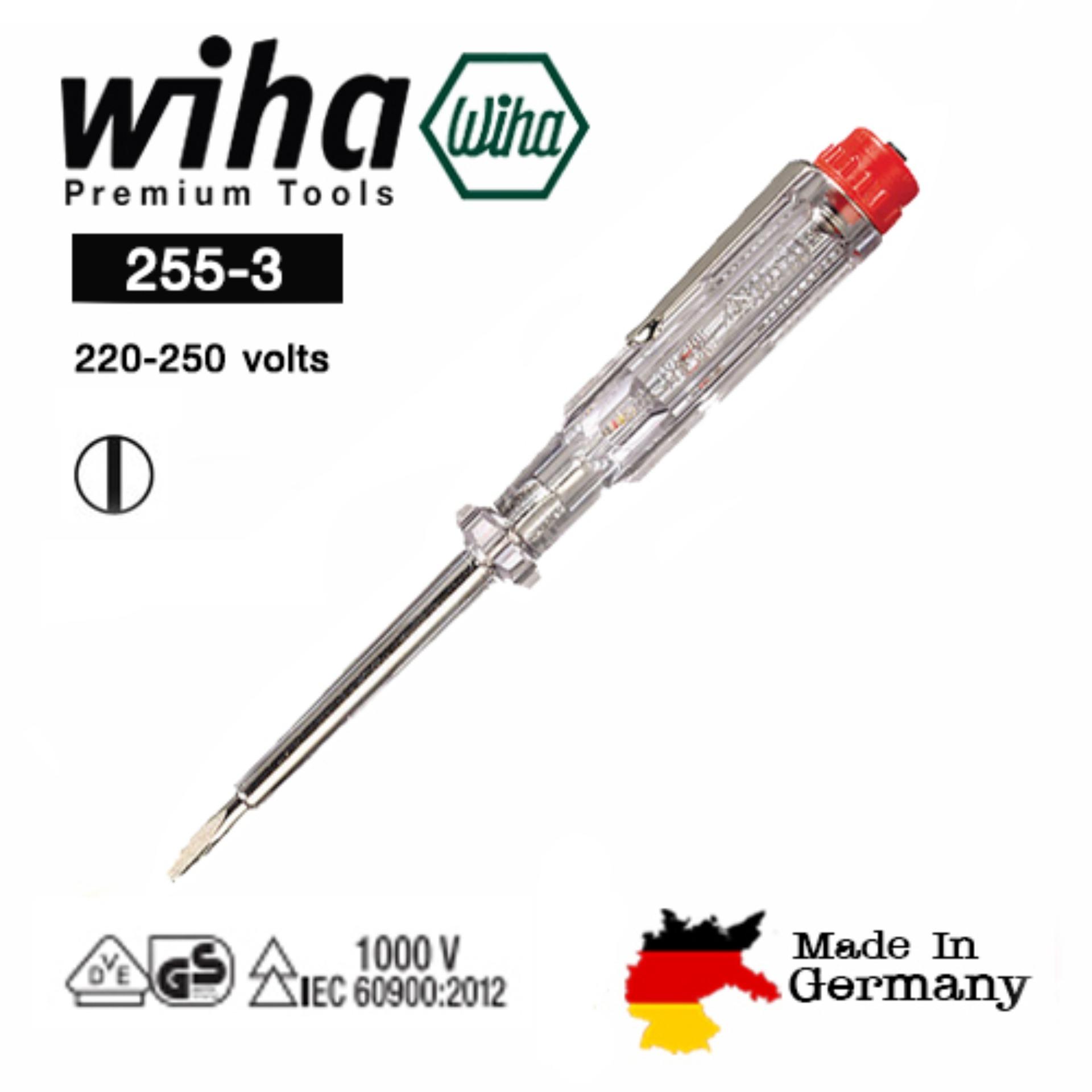 WIHA ไขควงเช็คไฟ เทสไฟฟ้า ไขควงลองไฟ คุณภาพสูง 220-250 โวลท์ 255-3