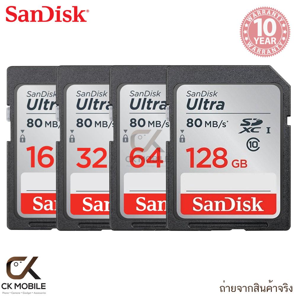 ​SanDisk Ultra SD Card 16/32/64/128GB Class 10 Speed 80MB/s (SDSDUNC_XXXG_GN6IN)