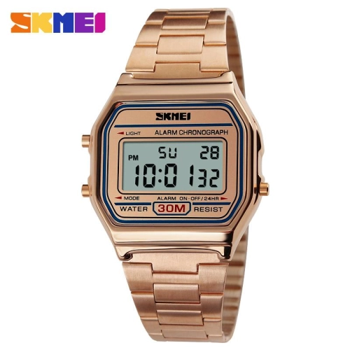 SKMEI 1123 Fasion Digital Watch ของแท้ 100% ส่งในไทยไวแน่นอน นาฬิกาข้อมือผู้หญิงผู้ชาย สไตล์ Casual Bussiness Watch แฟชั่น จับเวลา ตั้งปลุกได้ ไฟ LED ส่องสว่าง SK-M1123