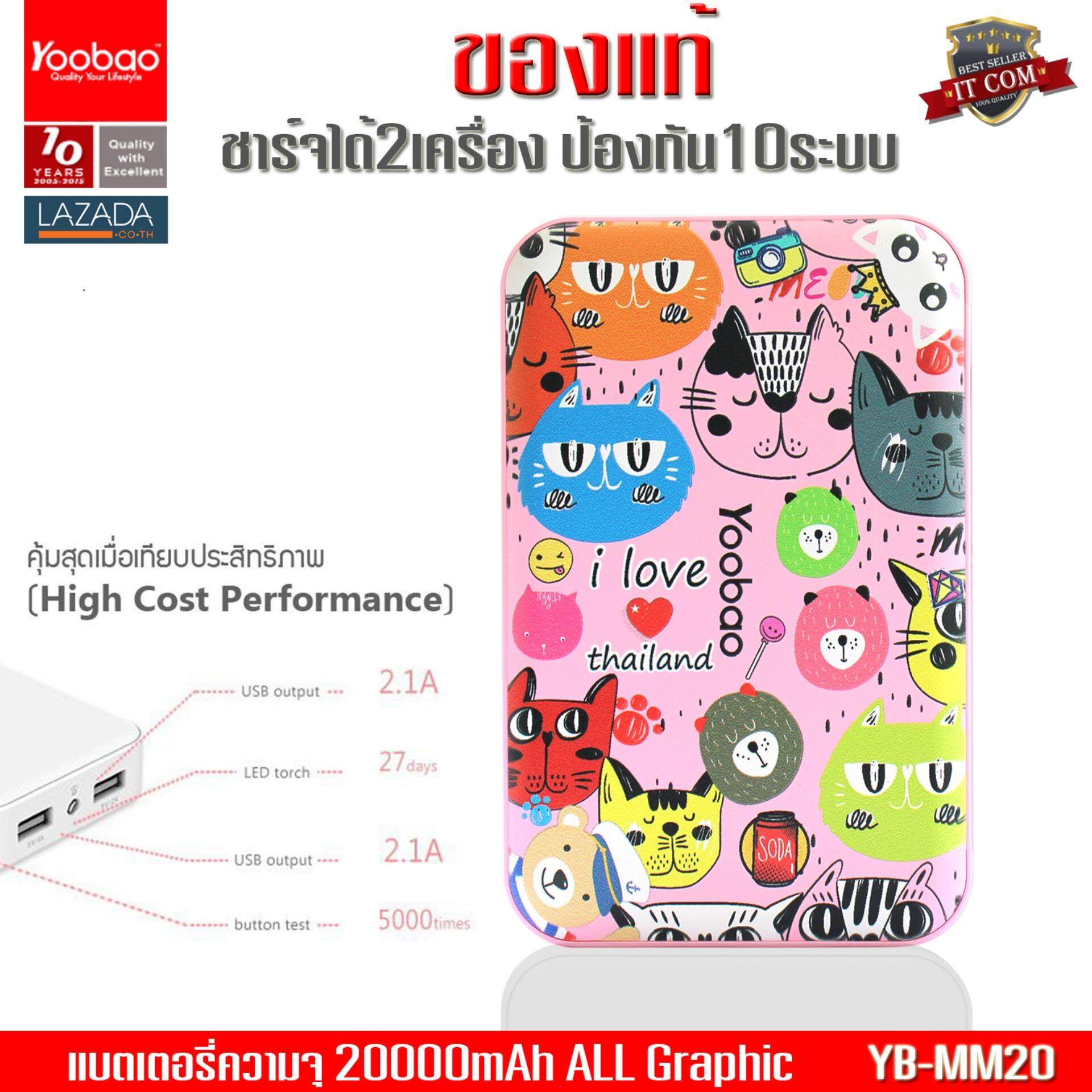 (ของแท้) Yoobao MM20 20,000mAh Graphic พาวเวอร์แบงค์ แบตเตอรี่สำรอง Dual Outputs