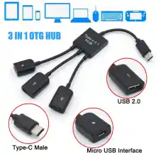 ภาพขนาดย่อของสินค้าType-C OTG 3 in 1 USB 3.1 Hub Adapter Extension Charging Host OTG USB Hubs