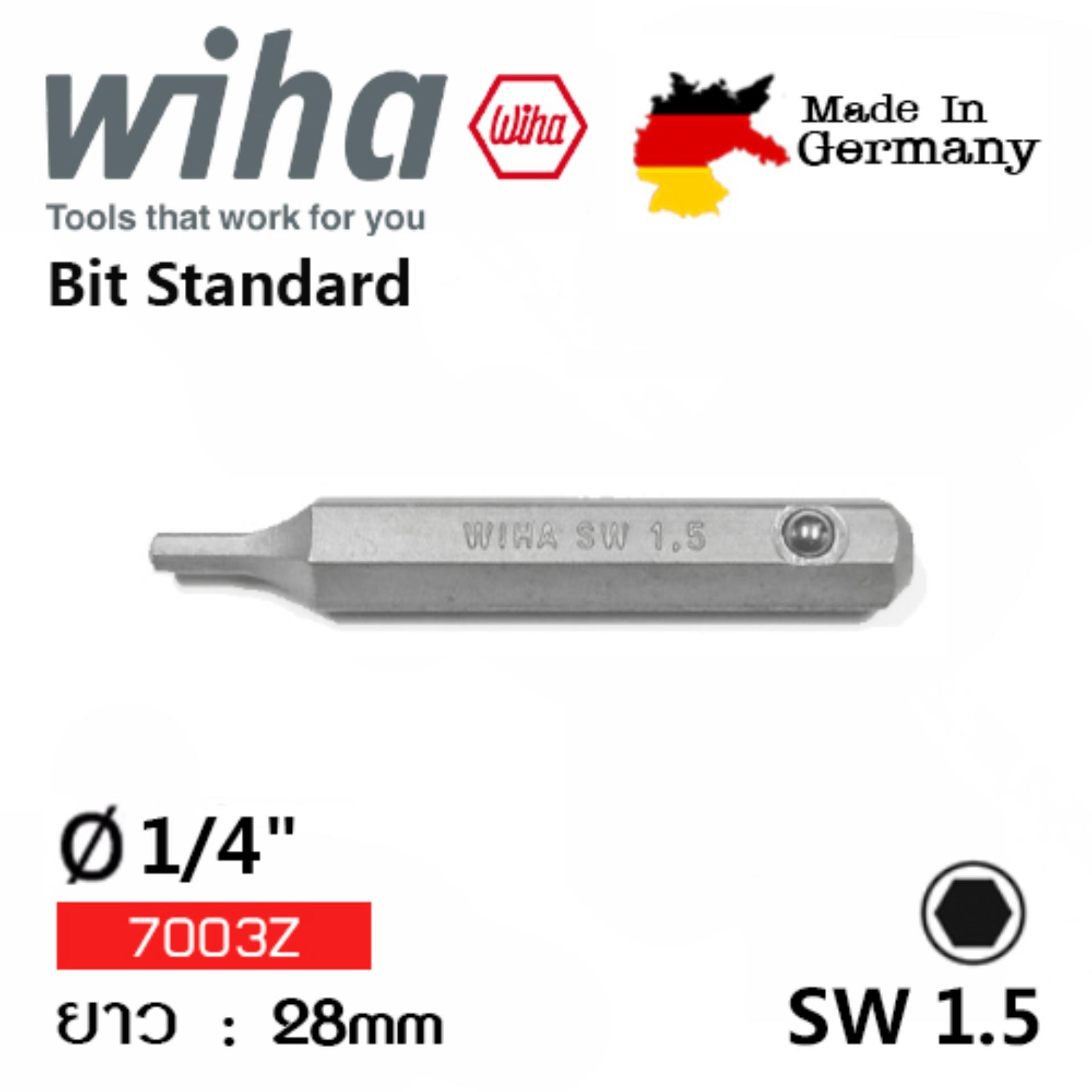 WIHA ดอกไขควงตอกหกเหลี่ยม 1.5x28mm Order No.04734