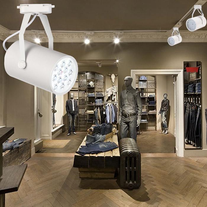 สว่างกว่า LED TRACK LIGHT Chip SMD โคมไฟแทรกไลท์ โคมไฟส่องเฉพาะจุดแบบราง ขนาด 12 วัตต์ BodyฺWhite/เเสงwarmwhite จำนวน 1 ชิ้น