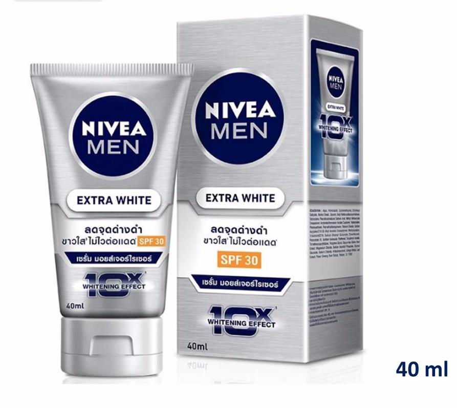NIVEA Men Extra White Serum Moisturizer Skin Whitening SPF30 นีเวีย เมน เอ็กตร้าไวท์ เซรั่ม มอยส์เจอร์ไรเซอร์ SPF30 40ml.