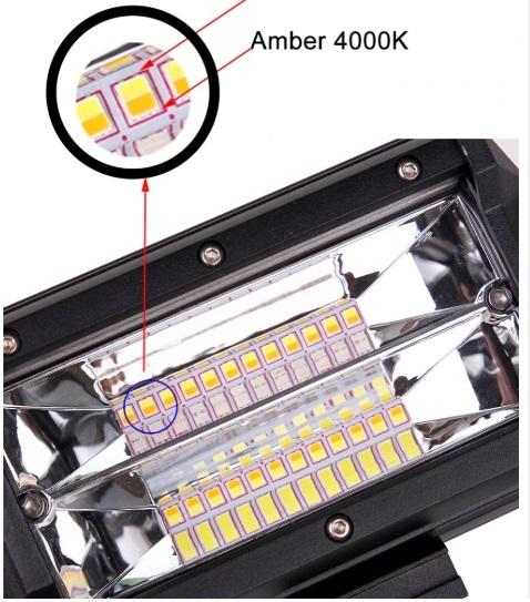 สว่างมาก รุ่น 2 เเสง ! LED LIGHT BAR ไฟสปอร์ตไลท์ ไฟหน้ารถ ไฟท้าย 72W 12V-24V รุ่น DUAL LIGHT ชนิด 2 เเสง ขาวเเละเหลือง (4000 k/6000 k) งานพรีเมี่ยม จำนวน 1 ชิ้น