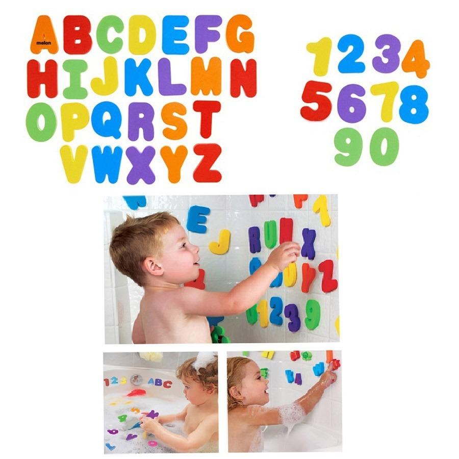 Babydede ของเล่นเด็กโฟมตัวอักษรและตัวเลขลอยน้ำติดฝาผนังได้