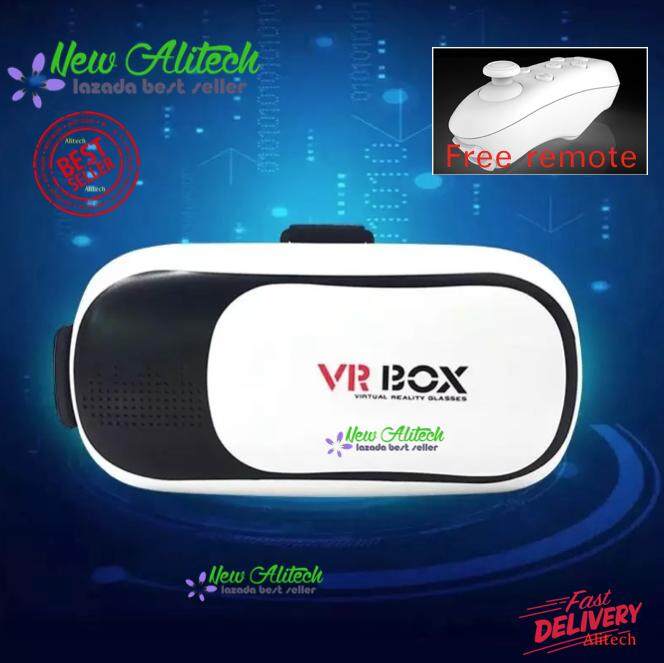 New Alitech VR Box 2.0 VR Glasses Headset แว่น 3D สำหรับสมาร์ทโฟนทุกรุ่น (White) แถมฟรี Remote Joystick