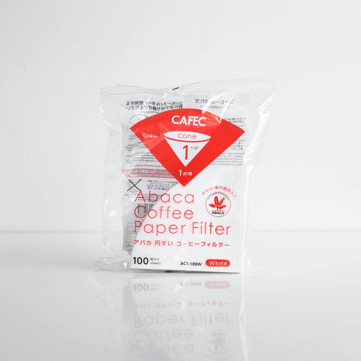 CAFEC Abaca Paper Filter 1 Cup [ Cone Shape ] กระดาษกรองกาแฟ CAFEC ผสมเส้นใย Abaca ขนาด 1 แก้ว ทรงกรวย