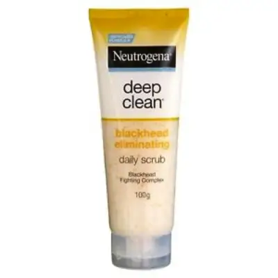 Neutrogena Deep Clean Blackhead Eliminating Daily Scrub 100ml. นูโทรจีนา ดีพ คลีน แบล็คเฮด อีลิมิเนทติ้ง เดลี่ สครับ โฟมล้างหน้า