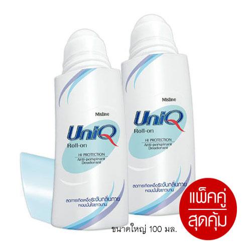 2 ชิ้น Mistine Uniq roll-on 100ml ลดการเกิดเหงื่อ ระงับกลิ่นกาย มั่นใจยาวนาน