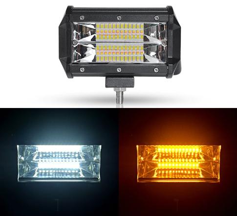 สว่างมาก รุ่น 2 เเสง ! LED LIGHT BAR ไฟสปอร์ตไลท์ ไฟหน้ารถ ไฟท้าย 72W 12V-24V รุ่น DUAL LIGHT ชนิด 2 เเสง ขาวเเละเหลือง (4000 k/6000 k) งานพรีเมี่ยม จำนวน 1 ชิ้น