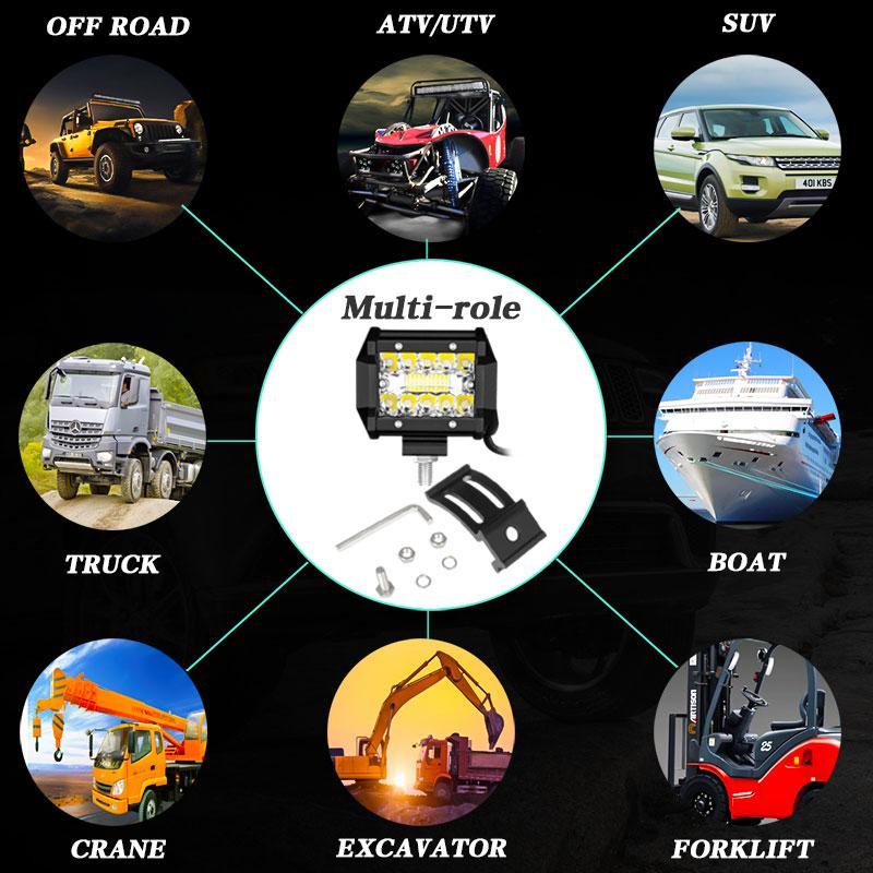 งานพรีเมี่ยม [ 1 โคม ] โคมไฟรถยนต์ 60W ไฟท้าย ไฟตัดหมอก สำหรับรถยนต์ ออฟโรด บิ๊กไบค์ ATV รุ่น LED LIGHT BAR Tri-Row 12V-24V เเสงขาว งานพรีเมี่ยม จำนวน 1 ชิ้น