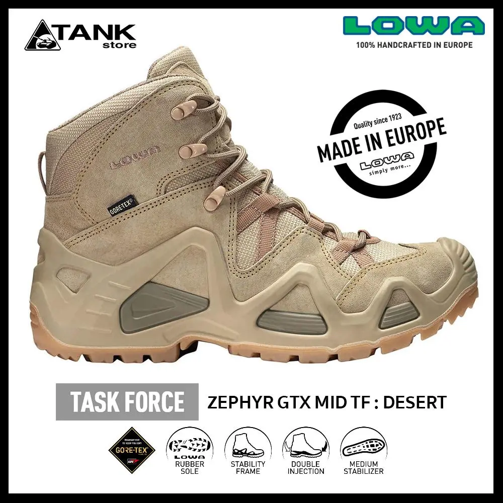 Lowa Zephyr Gtx Mid TF Boot รองเท้าบูทสไตล์ Tactical ข้อสูง 6 นิ้ว รองเท้าทหาร รองเท้าเดินป่า รองเท้ากันน้ำ โดย TANKstore