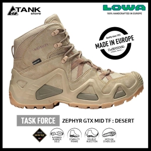 สินค้า Lowa Zephyr Gtx Mid TF Boot รองเท้าบูทสไตล์ Tactical ข้อสูง 6 นิ้ว รองเท้าทหาร รองเท้าเดินป่า รองเท้ากันน้ำ โดย TANKstore