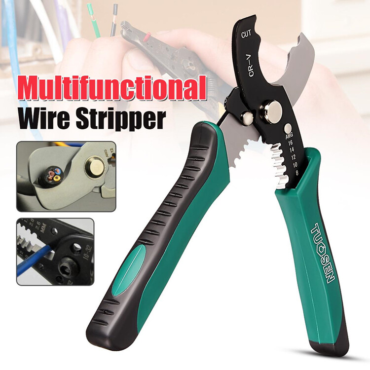 Multi Tool 8 Wire Stripper Cable Cutting Scissor Stripping Pliers Cutter 1.6-4.0mm Hand Tools Ferramentas Herramientas Green