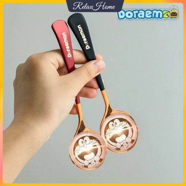 VIVOLILV 【6สี】ช้อน ช้อนทอง/เงิน ช้อนสแตนเลส ช้อนกินข้าว ช้อนกาแฟ ช้อนกลม ช้อนซุป ช้อนโดเรม่อน ช้อนการ์ตูน ช้อนหัวกลม หนา【RelaxHome】 ราคา 6 บาท*ส่งฟรี