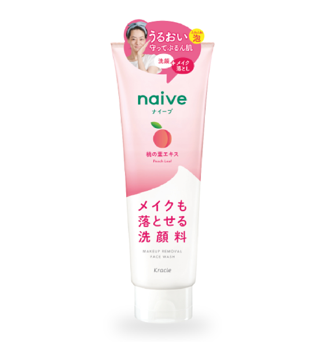 NAIVE MAKEUP REMOVAL FACE WASH FOAM (PEACH) 200 G / โฟมล้างเครื่องสำอางและทำความสะอาดผิวหน้า กลิ่น พีช