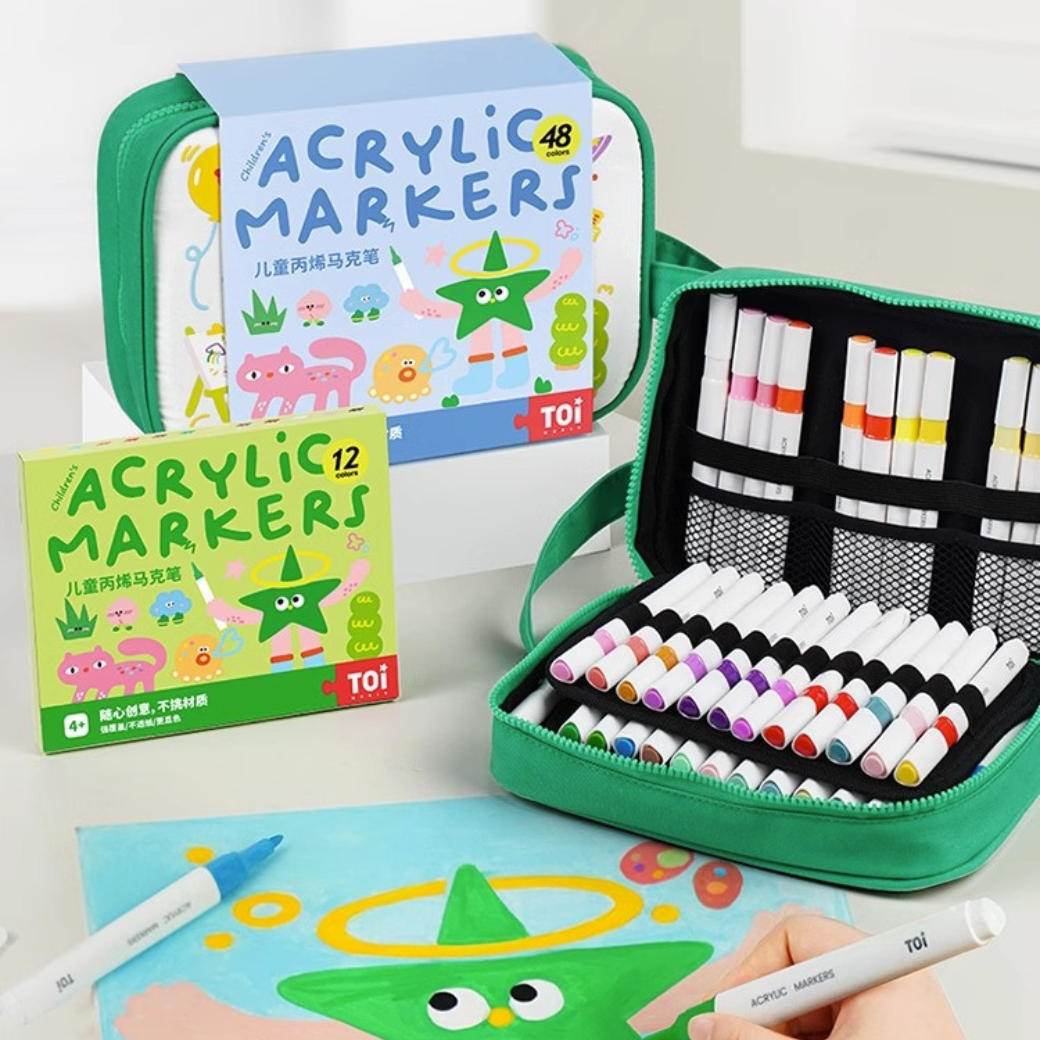 TOi เซตปากกาเมจิกสีอะคริลิก Acrylic Markers ของเล่นเสริมพัฒนาการเด็ก หัดจับปากกา สร้างจินตนาการ Educational Toys for Kids ราคา 325 บาท*ส่งฟรี
