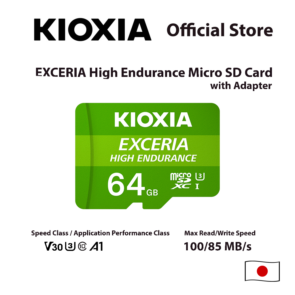 KIOXIA Exceria High Endurance microSD R100/W85 with SD Adapter - 64GB ราคา 1,420 บาท*ส่งฟรี
