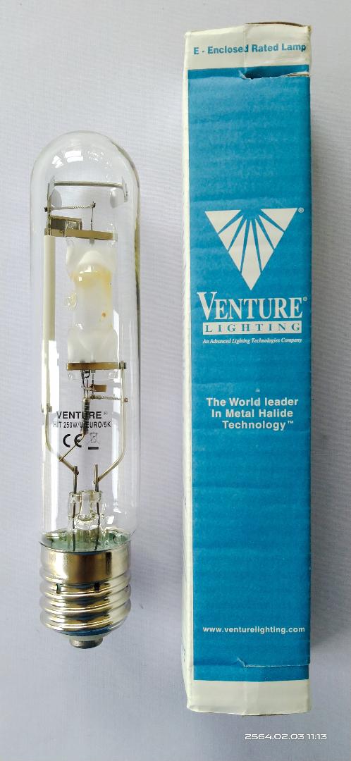 หลอดเมทัลฮาไลด์250วัตต์5000kขั้วE40ทรงกระบอกยี่ห้อVenture(เวนเจอร์)ของสหรัฐอเมริกา,หลอดMetal Halide 250w,หลอดเมทัลฮาไลด์250w,Metal Halide Lamp 250w,หลอดHID 250w