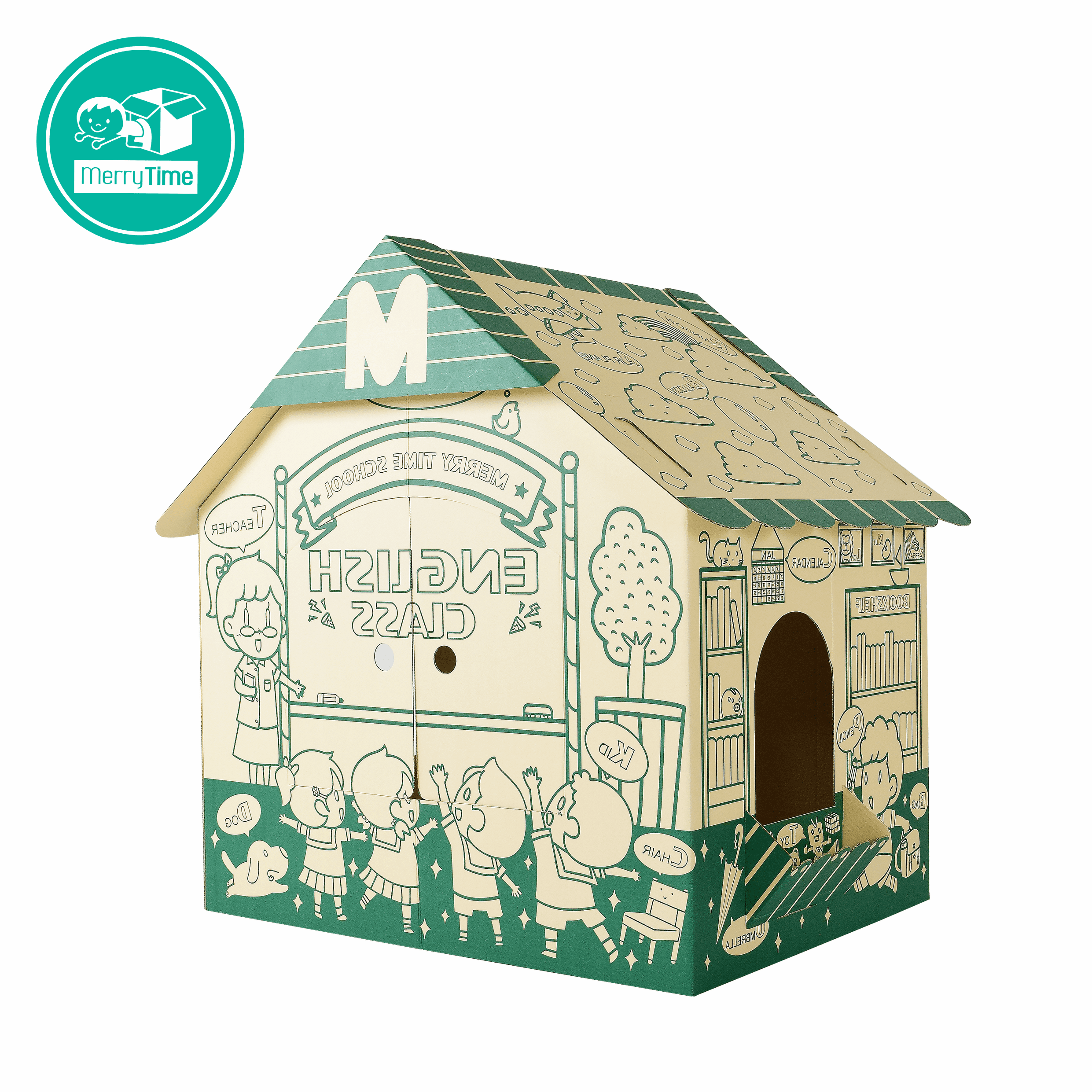 บ้านกระดาษลายโรงเรียน (Merry House - School) - Cardboard Playhouse
