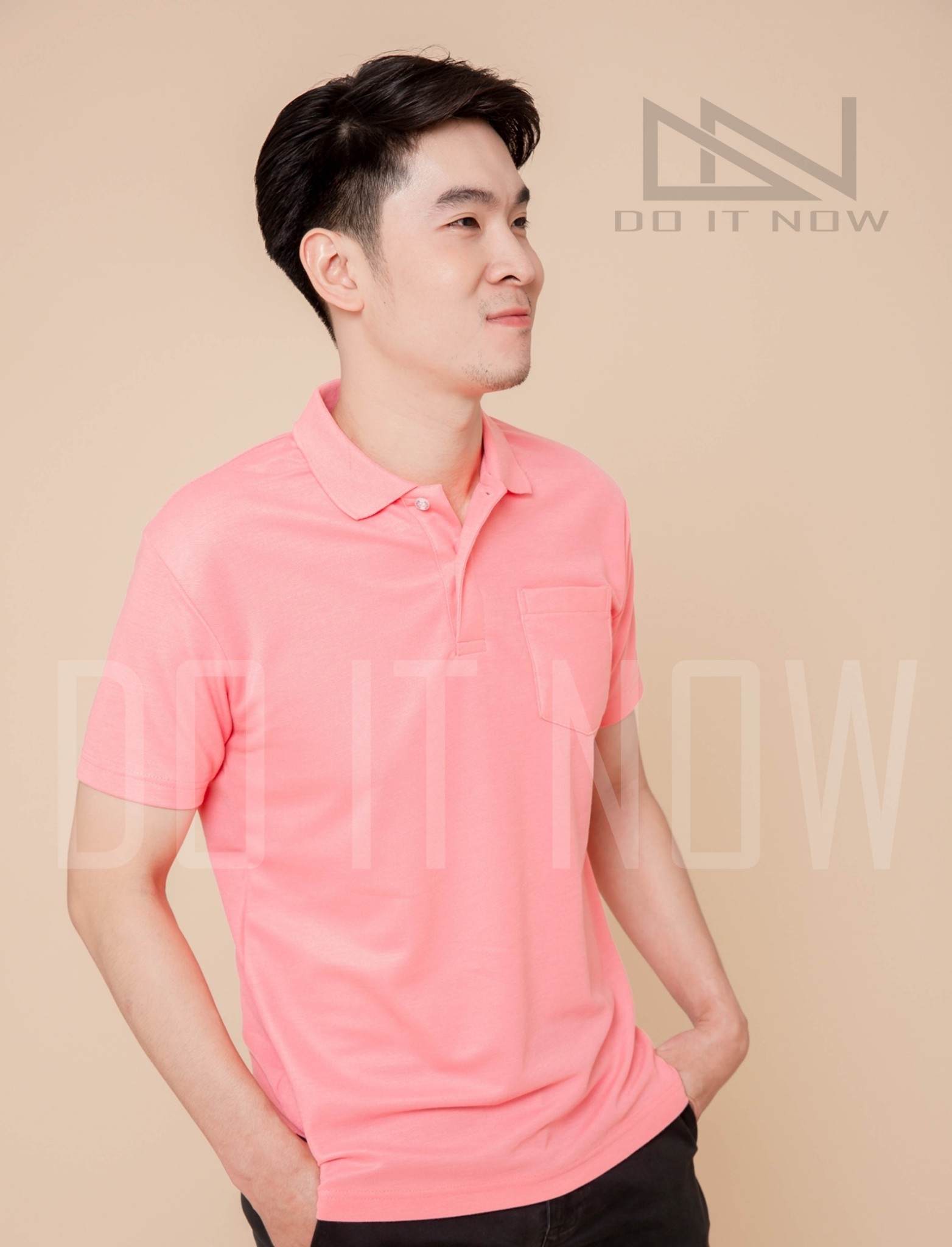 #มีเก็บปลายทาง #เสื้อโปโลสีชมพู ชาย By Do it now  สินค้าคุณภาพ จากแห่งผลิตโดยตรง!!