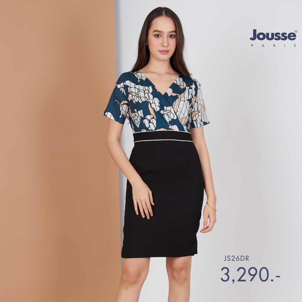 Jousse Dress ชุดเดรสทำงานลายดอกไม้ กราฟฟิค ทรงเข้ารูป (JS26DR) ราคา 2,467 บาท*ส่งฟรี