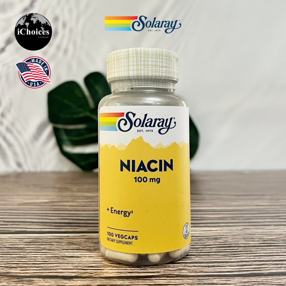 [Solaray] Niacin 100 mg 100 VegCaps ไนอะซิน ราคา 900 บาท*ส่งฟรี