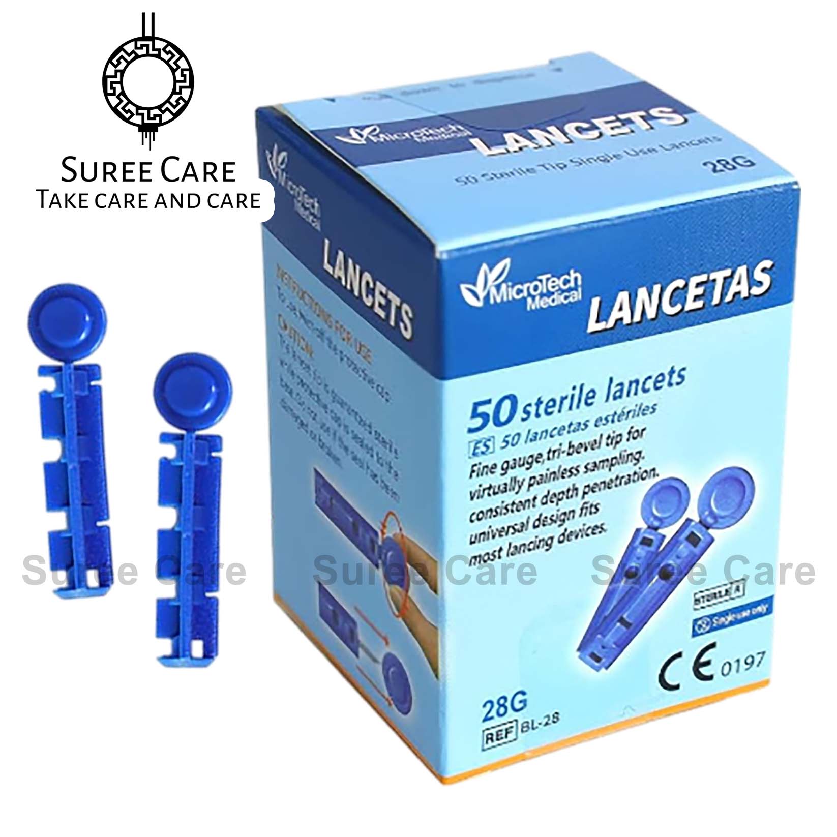 LANCETAS เข็มเจาะเลือด 28G By Microtech เจาะเลือด ตรวจเลือด ใช้ได้กับปากกาเจาะ ทั่วไป ราคา 38 บาท*ส่งฟรี