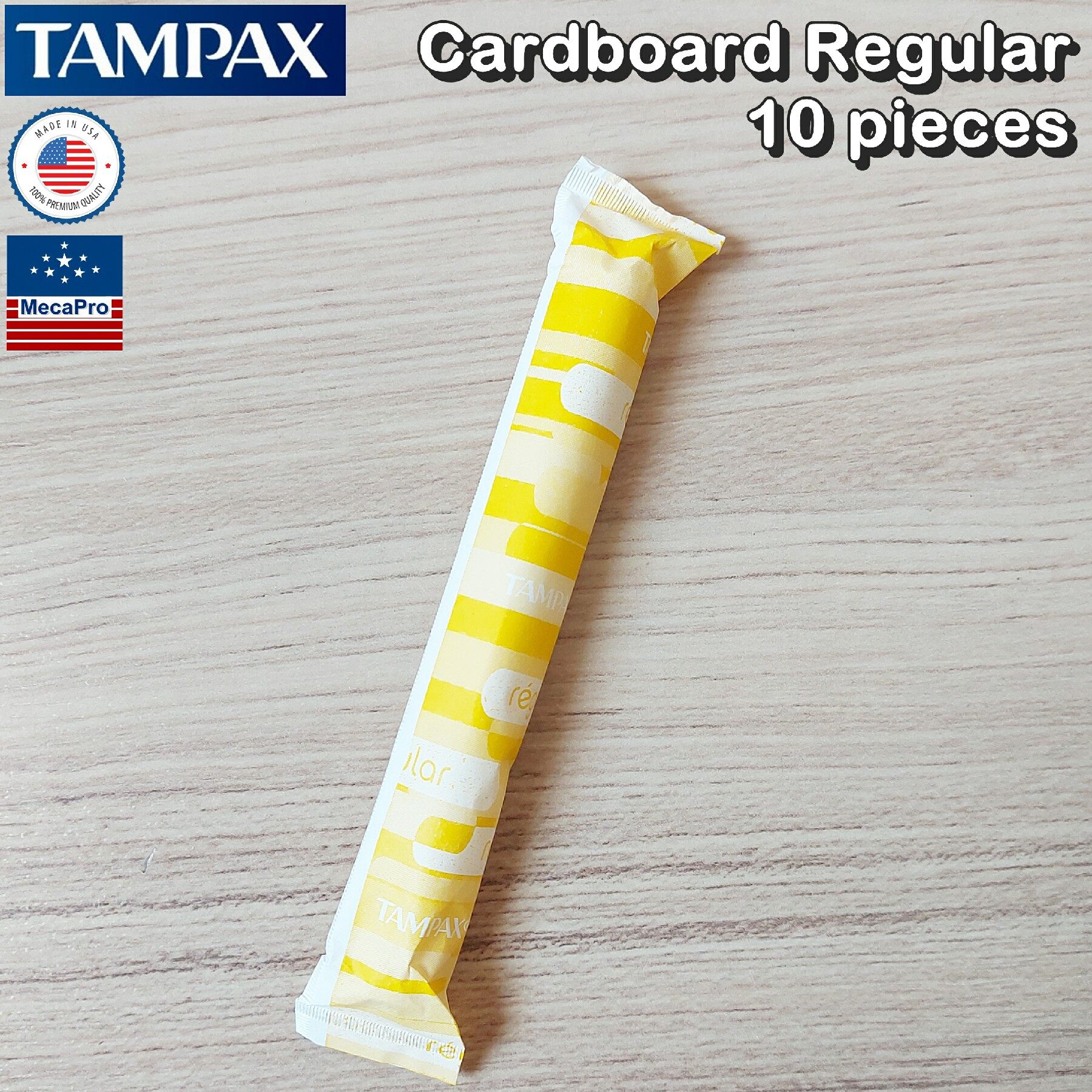 Tampax® Cardboard Regular Tampons 10 pieces ผ้าอนามัยแบบสอด 10 ชิ้น เหมาะกับวันมาปกติ