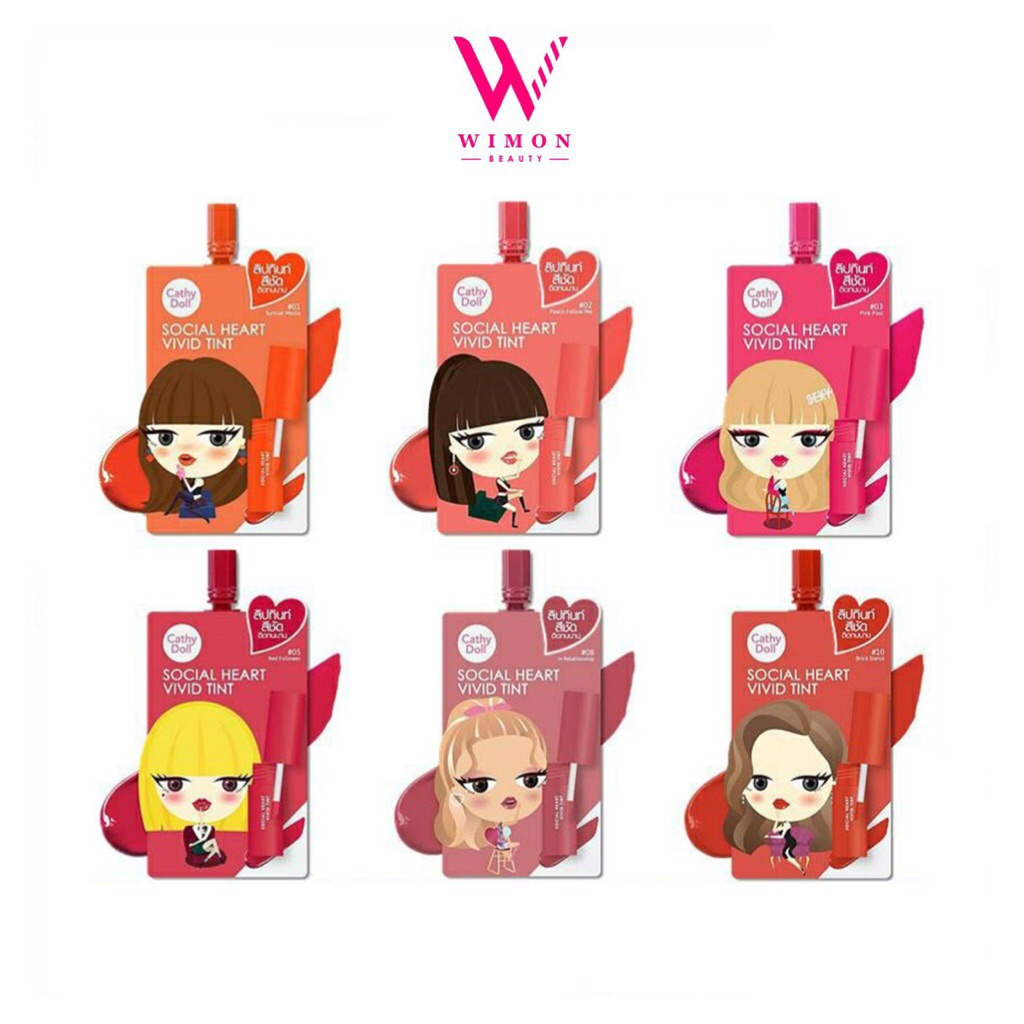 Cathy Doll Social Heart Vivid Lip Tint เคที่ดอลล์ โซเชียวฮาร์ทวิวิดทินท์