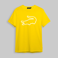 คร็อคโคไดล์เสื้อยืดคอกลมสีดำทรงคัสตอม ลายกราฟฟิค  CROCODILE CUSTOM FIT CREW NECK T-SHIRT WITH GRAPHIC PRINT