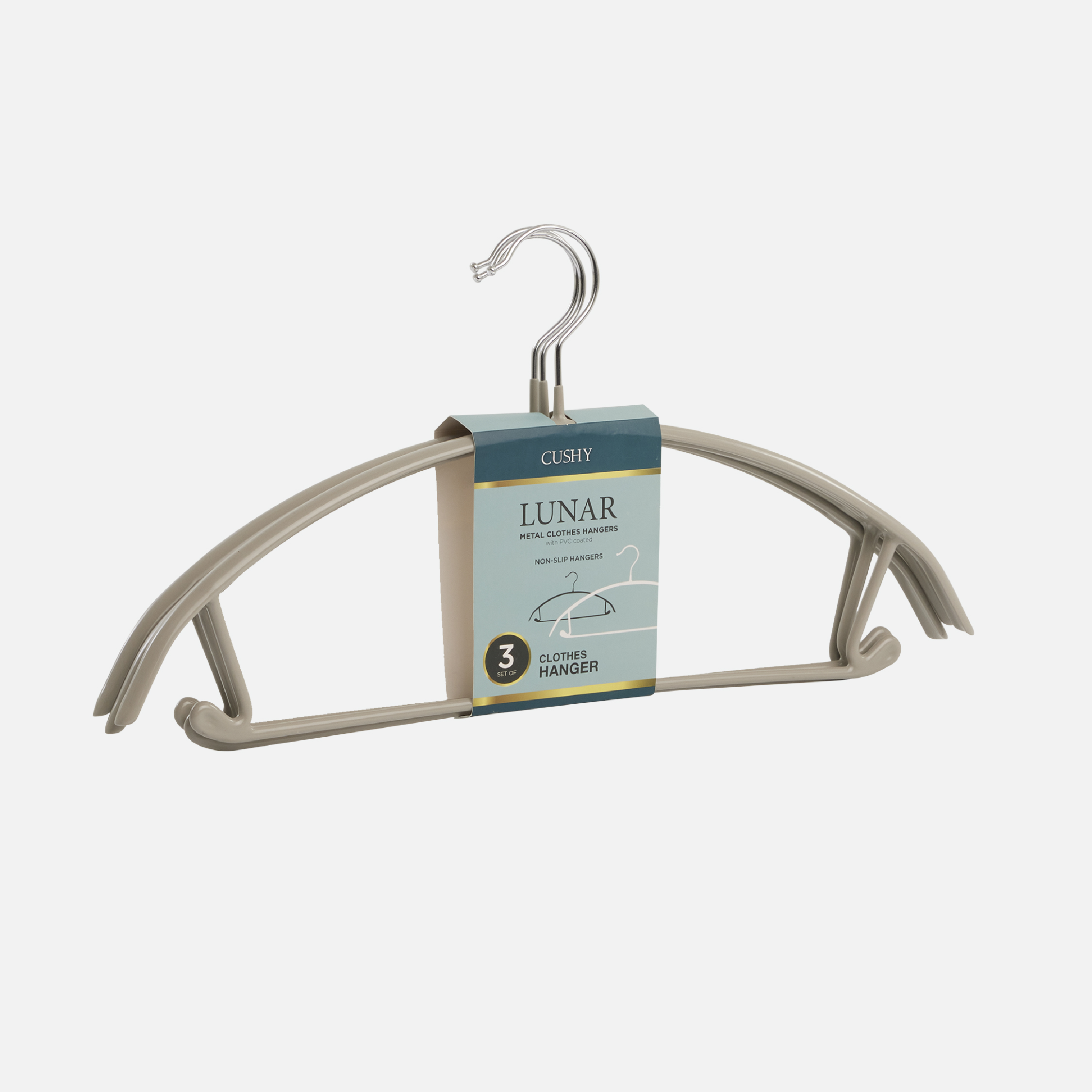 FN CUSHY HANGER LUNAR PVC COATED WIRE SET OF 3 PCS ไม้แขวนรักษาทรงเลื้อ ทรงโค้ง เสื้อไม่เสียทรง ไหล่ไม่ยก ราคา 138 บาท*ส่งฟรี