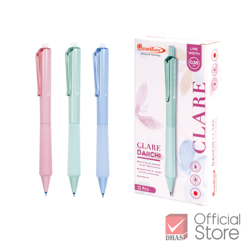 Quantum Clare Pen, Clare Gel Pen, Blue, 0.38, Quantity 1 Piece
