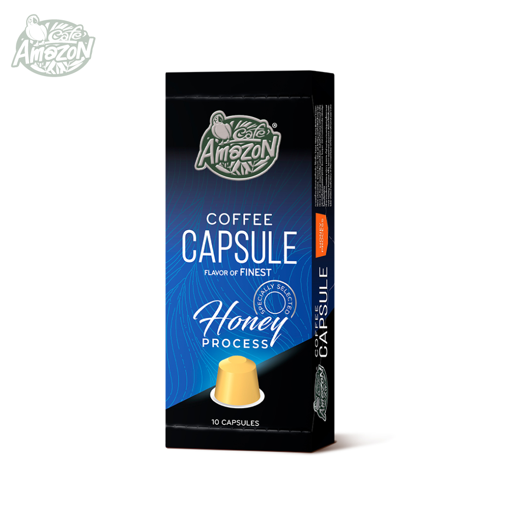 คาเฟ่ อเมซอน กาแฟแคปซูล ฮันนี่โปรเซส กาแฟแท้คั่วบด Café Amazon Coffee Capsule Honey Process (1 กล่อง 10 แคปซูล) ราคา 240 บาท*ส่งฟรี