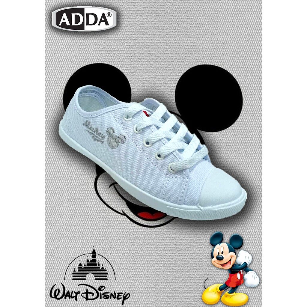 ADDA รองเท้านักเรียน รองเท้านักเรียนหญิง รองเท้าพละ รุ่น Micky Mouse รองเท้านักเรียนเด็กผู้หญิง สีขาว รุ่น 41H04 รุ่นใหม่ล่าสุด Sale ลดราคาพิเศษ