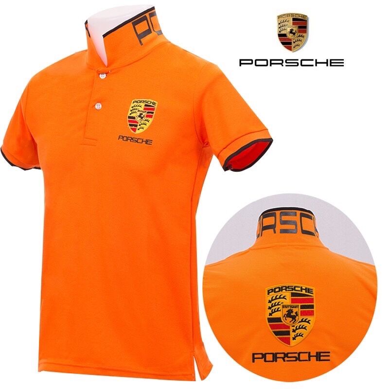 เสื้อผ้าคอปก โลโก้Porsche ดูดี โดดเด่น มีเอกลักษณ์เนื้อผ้า Cotton แท้