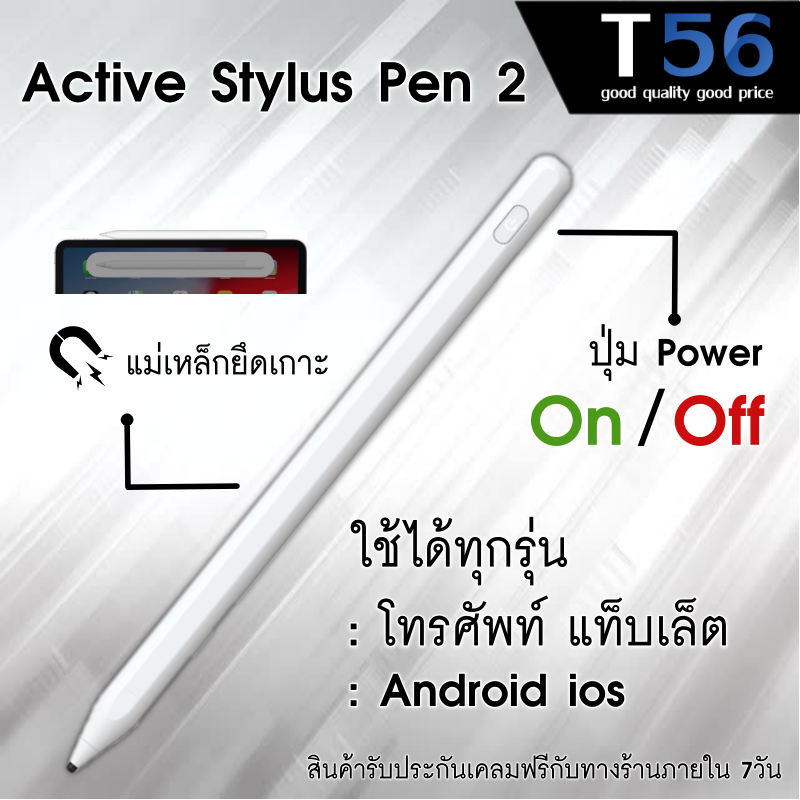 Active Stylus Pencil 2 ปากกาเขียนหน้าจอ เขียนไอแพด เขียนง่ายและแม่นยำ โทรศัพท์ แท็บเล็ต พร้อมฝาปิดและกล่อง สำหรับสมาร์ทโฟน และแท็บเล็ตทุกรุ่น