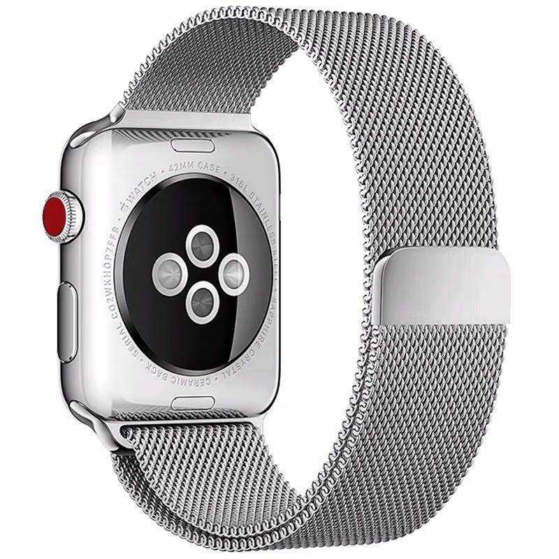 MLIFE - สาย นาฬิกา Milanese Loop สำหรับ Apple Watch ซีรีย์ 4 5 6 SE ขนาด 42Mm 44Mm 38Mm 40Mm แม่เหล็กสายคาดข้อมือหัวเข็มขัด