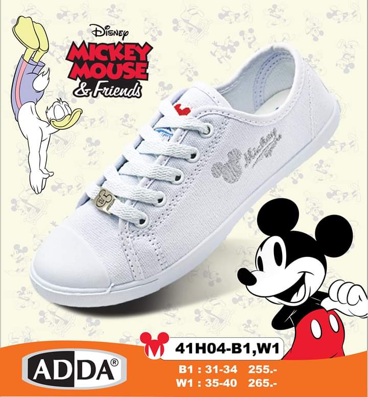รองเท้าผ้าใบ รองเท้านักเรียนหญิง สีขาว ADDA รุ่น 41H04