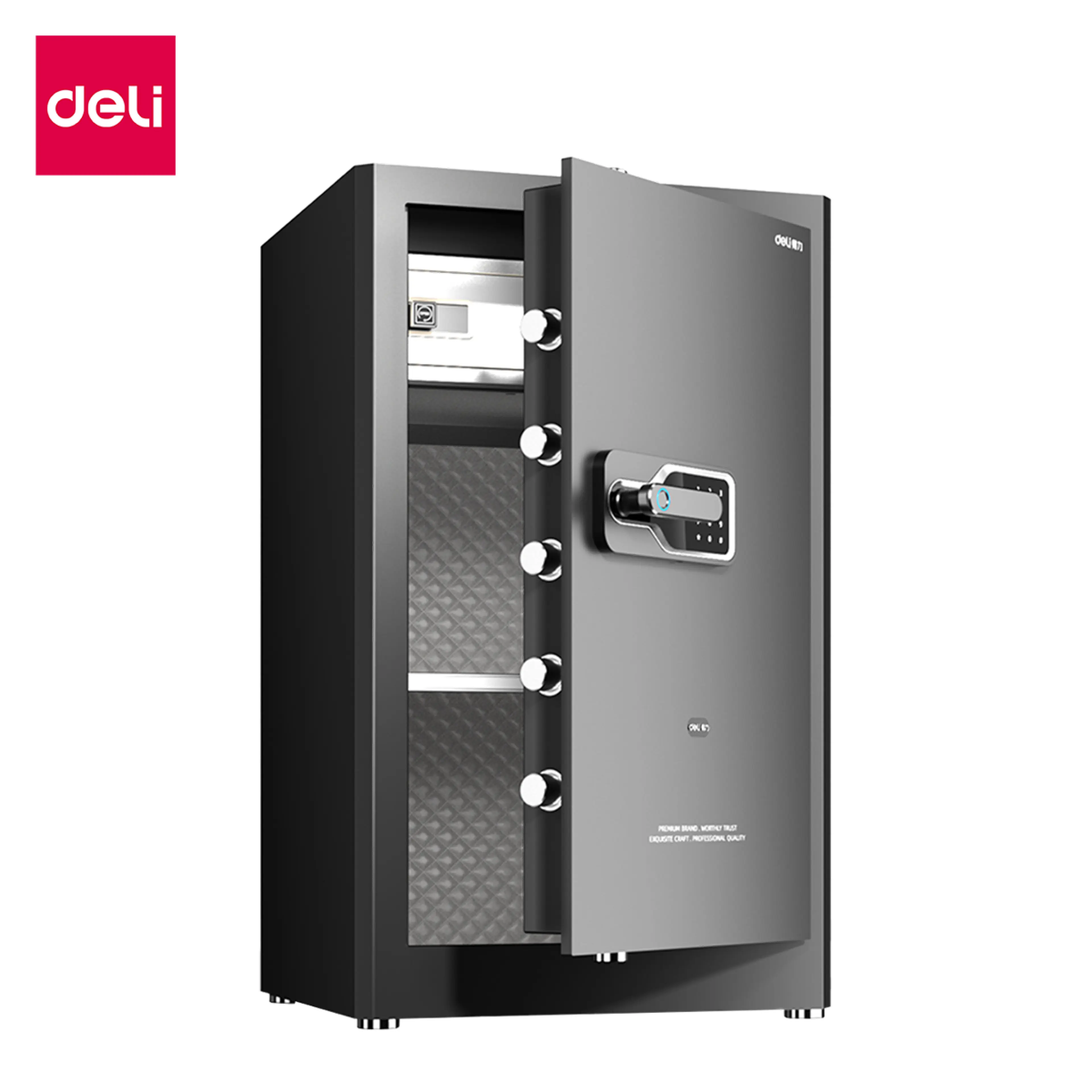 Deli Safes, Security Safes Fingerprint Safe 2-Layer Locking System 4 Latch Locks Digital Security Safe Electronic Safe Unlocking with Fingerprint, Password, Key, High Security, Rustproof, Fire Resistant, 1 Year Warranty, Tax Invoice Available, Safe Box
