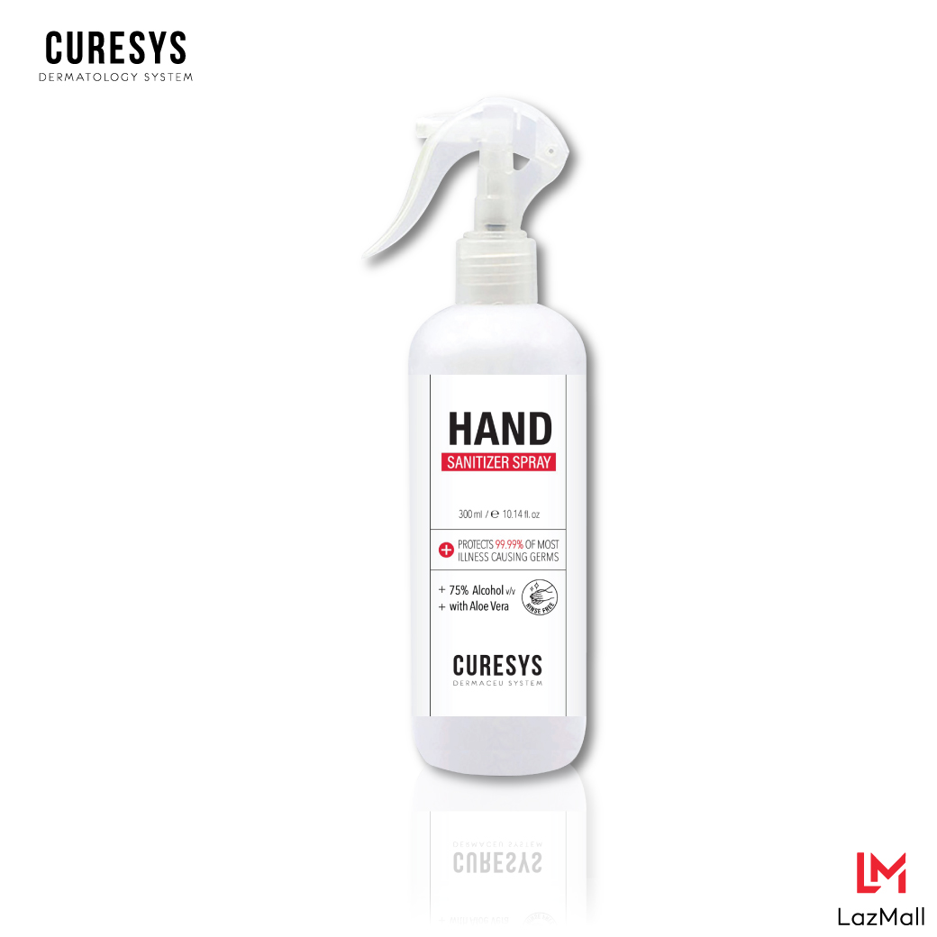 เคียวร์ซิส สเปรย์แอลกอฮอลล์อเนกประสงค์ หัวฉีดฟอกกี้ 300มล. Curesys Hand Sanitizer Spray 300ml Alcohol 75% (สเปรย์แอลกอฮอล์)